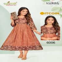 Hariyaali Bitcoin Vol-6 Wholesale Tissue Silk And Negative Print Kurtis Combo