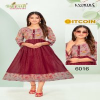 Hariyaali Bitcoin Vol-6 Wholesale Tissue Silk And Negative Print Kurtis Combo