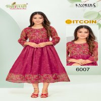 Hariyaali Bitcoin Vol-6 Wholesale Tissue Silk And Negative Print Kurtis Combo