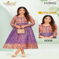 Hariyaali Bitcoin Vol-6 Wholesale Tissue Silk And Negative Print Kurtis Combo