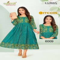 Hariyaali Bitcoin Vol-6 Wholesale Tissue Silk And Negative Print Kurtis Combo