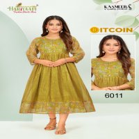 Hariyaali Bitcoin Vol-6 Wholesale Tissue Silk And Negative Print Kurtis Combo