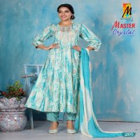 MASTER CRYSTAL VOL 2 GHERA RAYON PRINT READYMADE CASUAL WEAR 3PCS DRESS