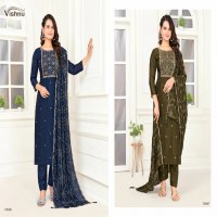 Vishnu Mogra Wholesale Vichitra Simmer Work Dress Material