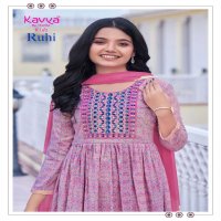 kavya ruhi vol 3 capsule foil print full stitch umbrella cut casual kids salwar kameez