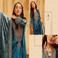 sitaray by aiqa fancy work pure velvet winter special designer 3pcs dress