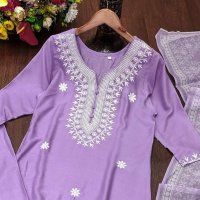 Rasili Nx Sui Dhaga Vol-3 Wholesale Chikankari Kurti Pant With Dupatta