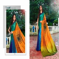 Sasural Mor Pankh Wholesale Satin Silk With Hand Print And Stone Diamond Sarees