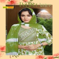 Green Tomato Kumkum Wholesale Alia Cut Kurti With Pant And Dupatta