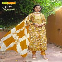 Green Tomato Kumkum Wholesale Alia Cut Kurti With Pant And Dupatta