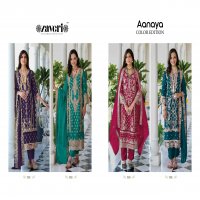 zaveri aanaya colour edition organza embroidery work full stitch original pakistani dress