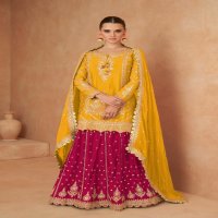 khanak by gulkayra designer chinon readymade kurti skirt with dupatta