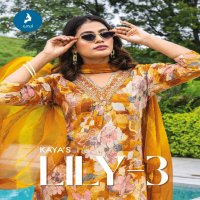 Kaya Lily Vol-3 Wholesale 3 Piece Straight Cut V Neck Concept Salwar Suits