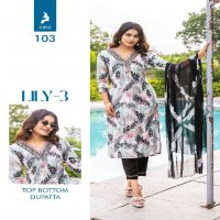 Kaya Lily Vol-3 Wholesale 3 Piece Straight Cut V Neck Concept Salwar Suits