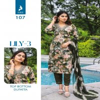 Kaya Lily Vol-3 Wholesale 3 Piece Straight Cut V Neck Concept Salwar Suits