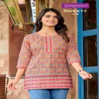 Rangmaya Sweety Wholesale Chicken Shiffli Short Tops