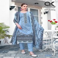 Al Karam Mushq Vol-5 Print Self Embroidery Cotton Dupatta Dress Material