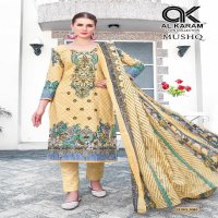 Al Karam Mushq Vol-5 Print Self Embroidery Cotton Dupatta Dress Material