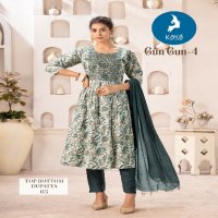 Kaya Gun Gun Vol-4 Wholesale 3 Piece Nayra Cut Work Concept Suits