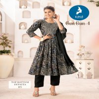 Kaya Gun Gun Vol-4 Wholesale 3 Piece Nayra Cut Work Concept Suits