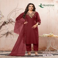 Pragyan Poshak Vol-1 Wholesale Roman Silk Top With Pant And Dupatta