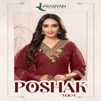 Pragyan Poshak Vol-1 Wholesale Roman Silk Top With Pant And Dupatta