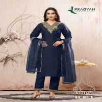 Pragyan Poshak Vol-1 Wholesale Roman Silk Top With Pant And Dupatta