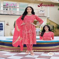 Kashida Annamika Vol-1 Wholesale Nayra Kurti Pant And Shiburi Dupatta