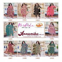 Kashida Annamika Vol-1 Wholesale Nayra Kurti Pant And Shiburi Dupatta