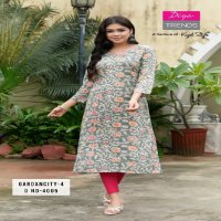 Diya Trends D.no 4001 To 4012 Series Wholesale Long Kurtis Combo