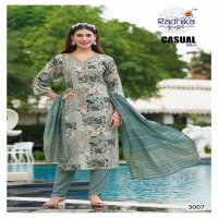 CASUAL VOL 3 BY RADHIKA LIFESTYLE CASUAL WEAR RAYON PRINT READYMADE 3PCS DRESS