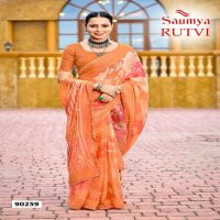 Saumya Rutvi Wholesale Chiffon Brasso With Siroski Work Full Sarees