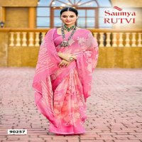 Saumya Rutvi Wholesale Chiffon Brasso With Siroski Work Full Sarees