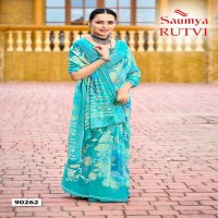 Saumya Rutvi Wholesale Chiffon Brasso With Siroski Work Full Sarees