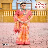 Saumya Rutvi Wholesale Chiffon Brasso With Siroski Work Full Sarees