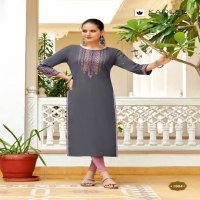 Kadlee Aneri Wholesale Heavy Rayon Hand Work Long Kurtis