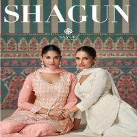 shagun by sayuri designer chinon silk full stitch fashionable 3pcs dress