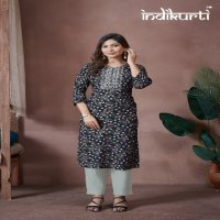 kajal by indikurti vertican rayon new trendy full stitch combo set long kurti