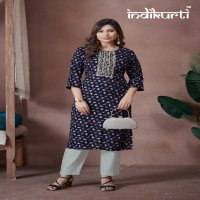 kajal by indikurti vertican rayon new trendy full stitch combo set long kurti