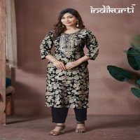 kajal by indikurti vertican rayon new trendy full stitch combo set long kurti