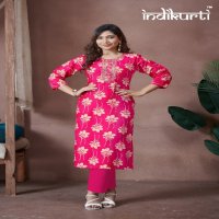 kajal by indikurti vertican rayon new trendy full stitch combo set long kurti