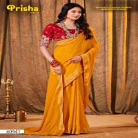 5D Designer Prisha Vol-3 Wholesale Moss Georgette With Jacquard Sarees