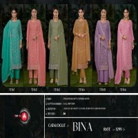 Triple AAA Bina Wholesale Crunshi Silk With Cording Work Dress Material