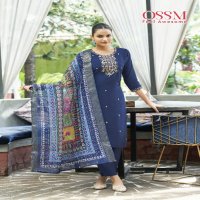 OSSM Meera Wholesale Viscose Vetican Silk Tops With Pant And Dupatta