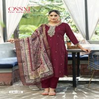 OSSM Meera Wholesale Viscose Vetican Silk Tops With Pant And Dupatta