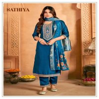 Banwery sathiya vichitra silk cotton readymade 3pcs dress