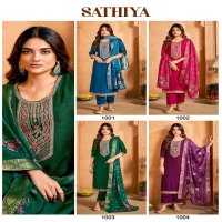 Banwery sathiya vichitra silk cotton readymade 3pcs dress