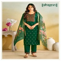 Banwery shagun embroidery fullstitch plus size rayon 3pcs dress