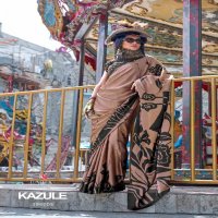 kazule by rajtex satin crepe printed trendy saree collection