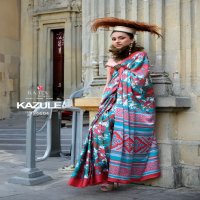 kazule by rajtex satin crepe printed trendy saree collection